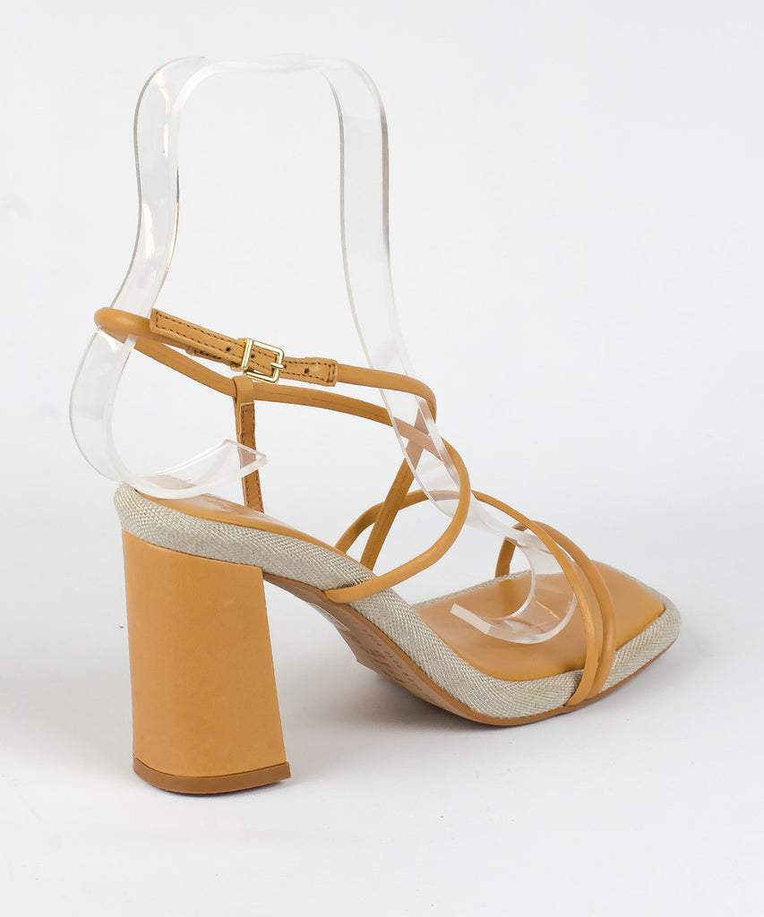 Sandália Degalls Caramelo Salto Bloco