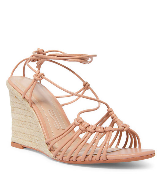 Sandália Espadrilhe Santa Lolla Nude Rosada Anabela