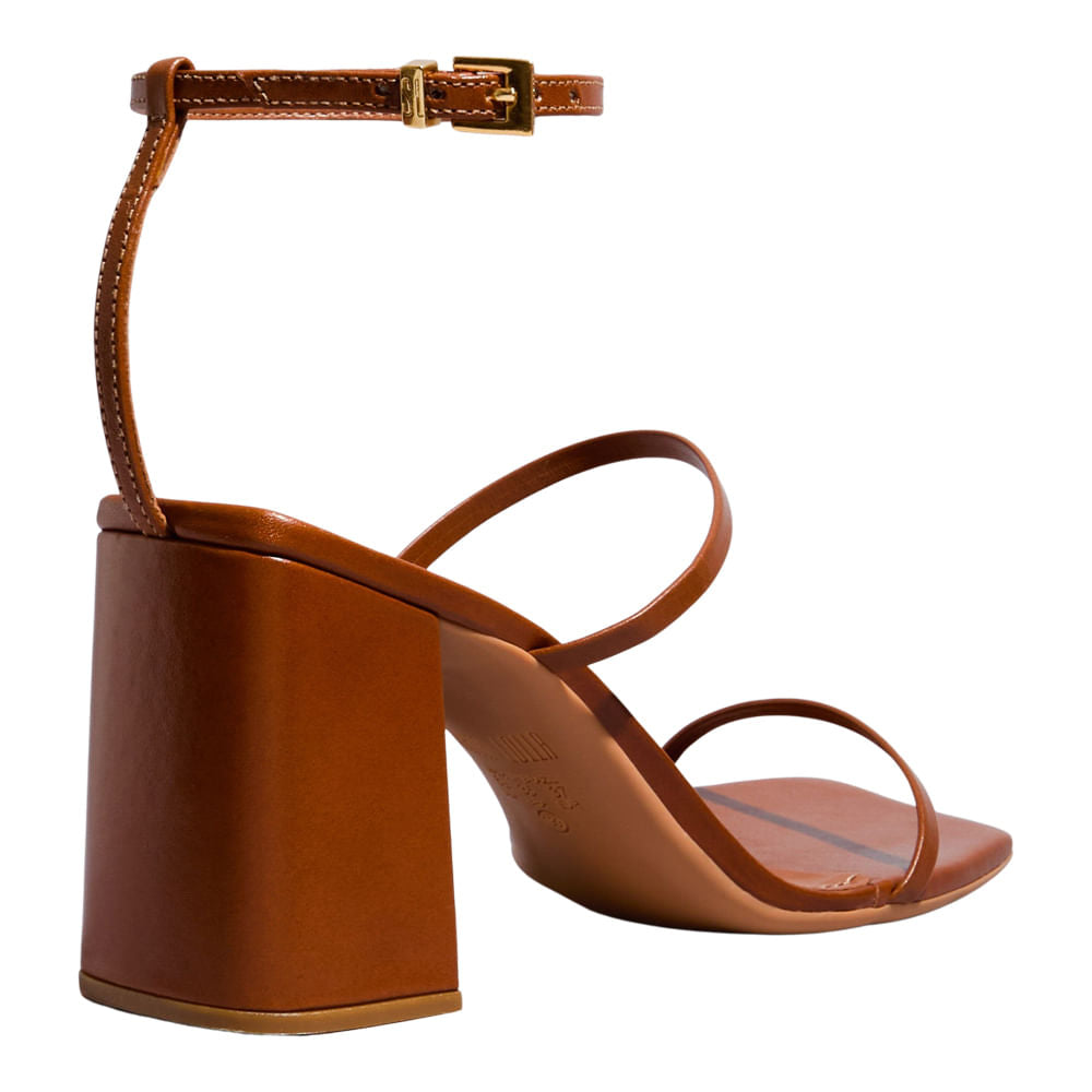 Sandália Marrom Santa Lolla Tiras Salto Bloco
