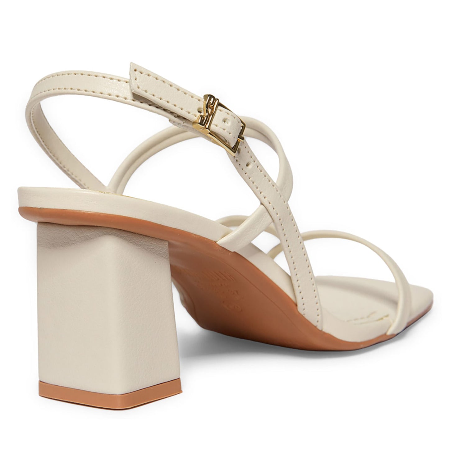 Sandália Off White Santa Lolla Salto Bloco Médio