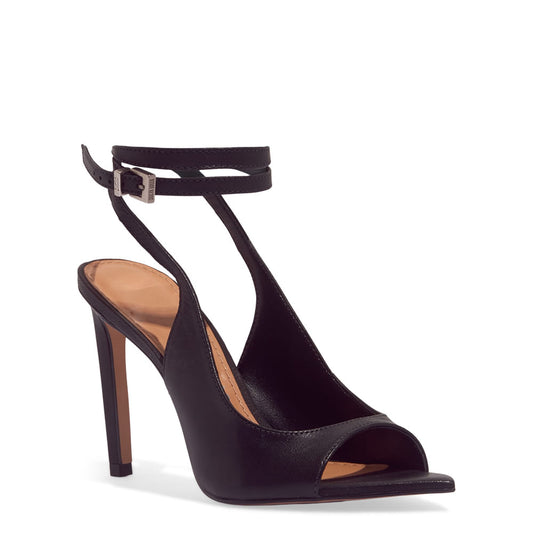 Sandália Peep Toe Santa Lolla Preta Salto Alto Fino