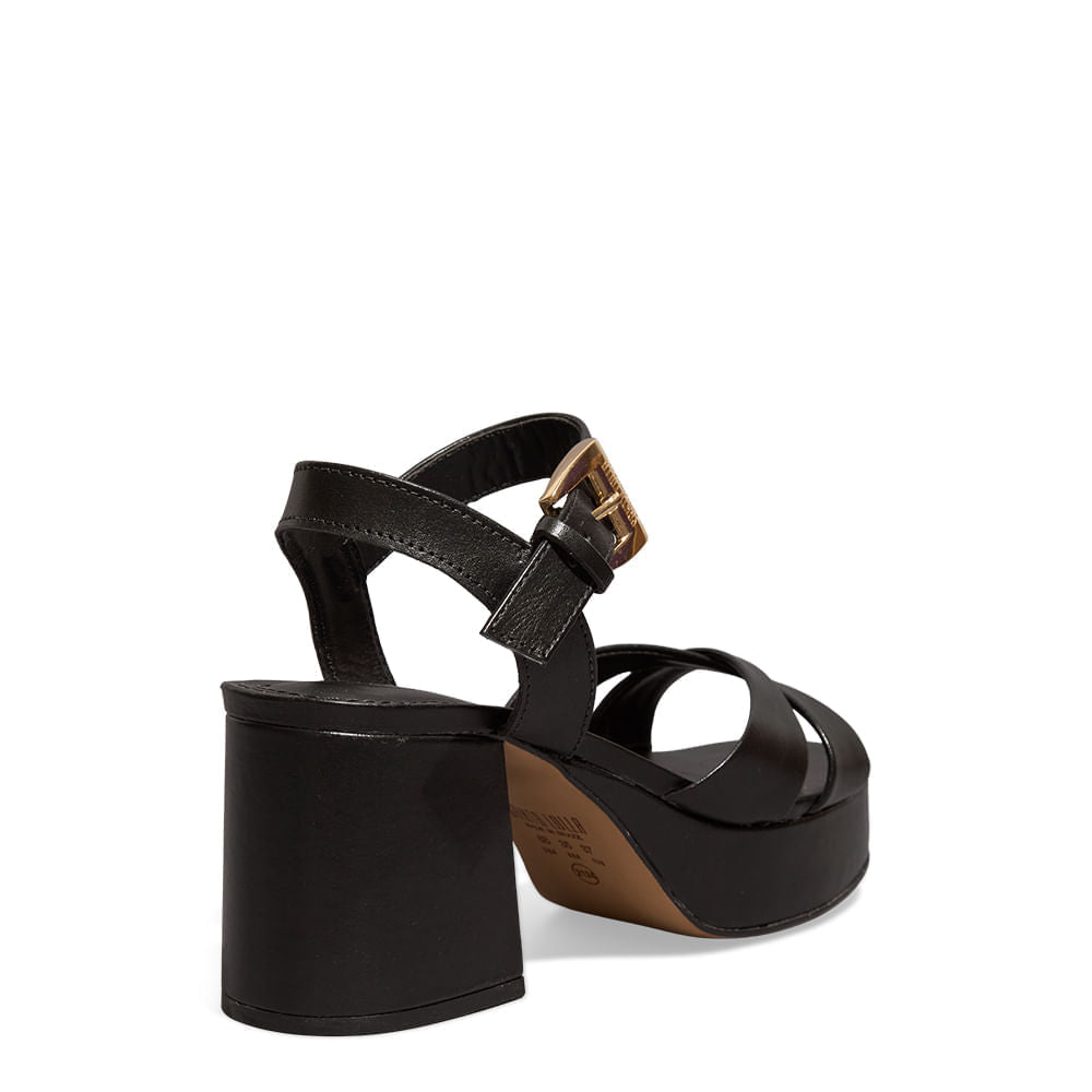 Sandália Plataforma Santa Lolla Preta Salto Bloco