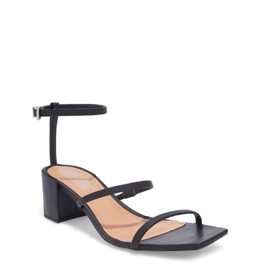 Sandália Preta Santa Lolla Salto Bloco Médio