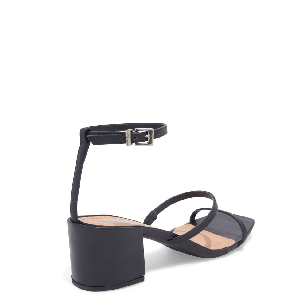 Sandália Preta Santa Lolla Salto Bloco Médio