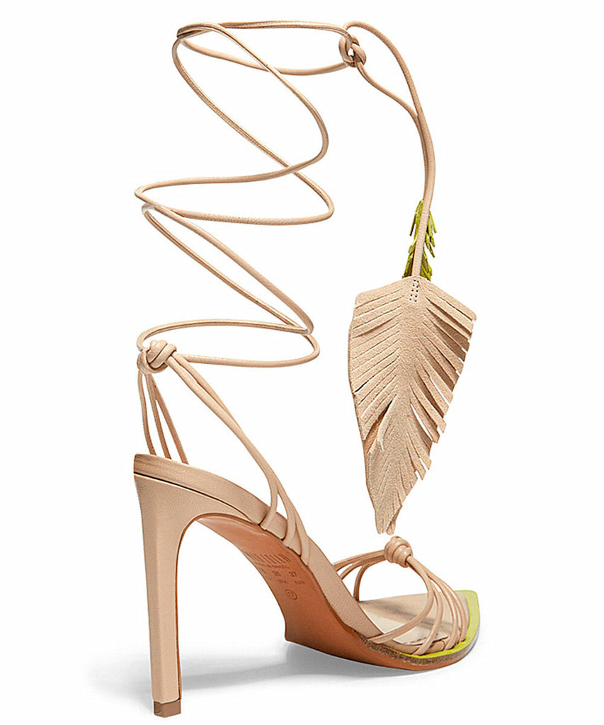 Sandália Santa Lolla Areia Folha Salto Alto Amarração