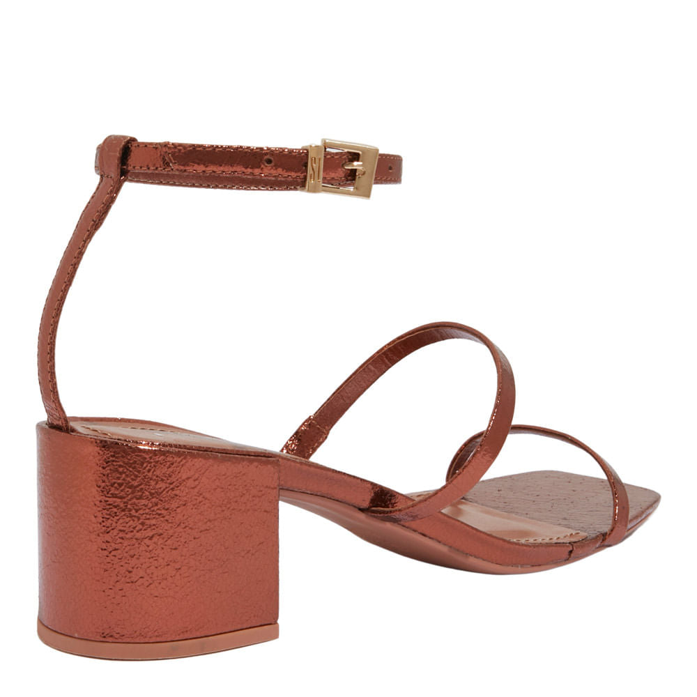 Sandália Santa Lolla Bronze Salto Grosso