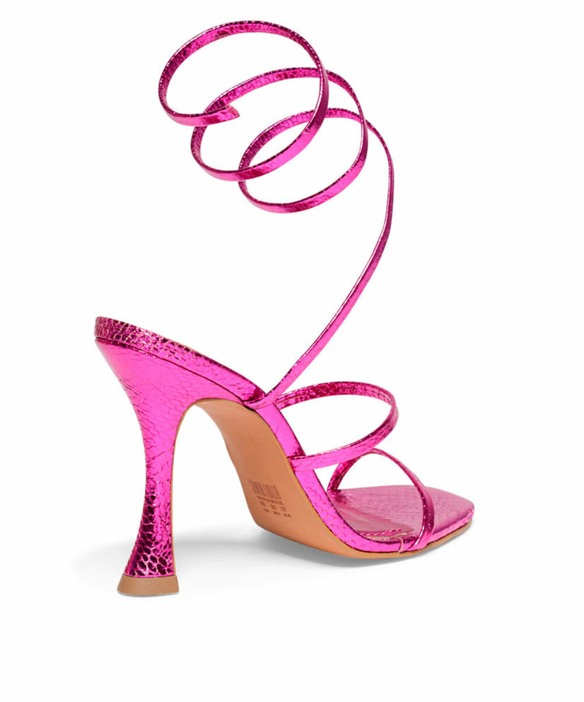 Sandália Santa Lolla Cobra Cristal Pink Espiral Salto Fino