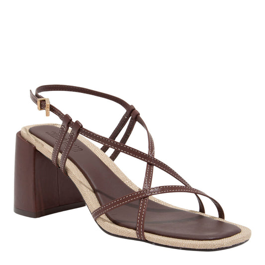 Sandália Santa Lolla Couro Marrom Salto Grosso