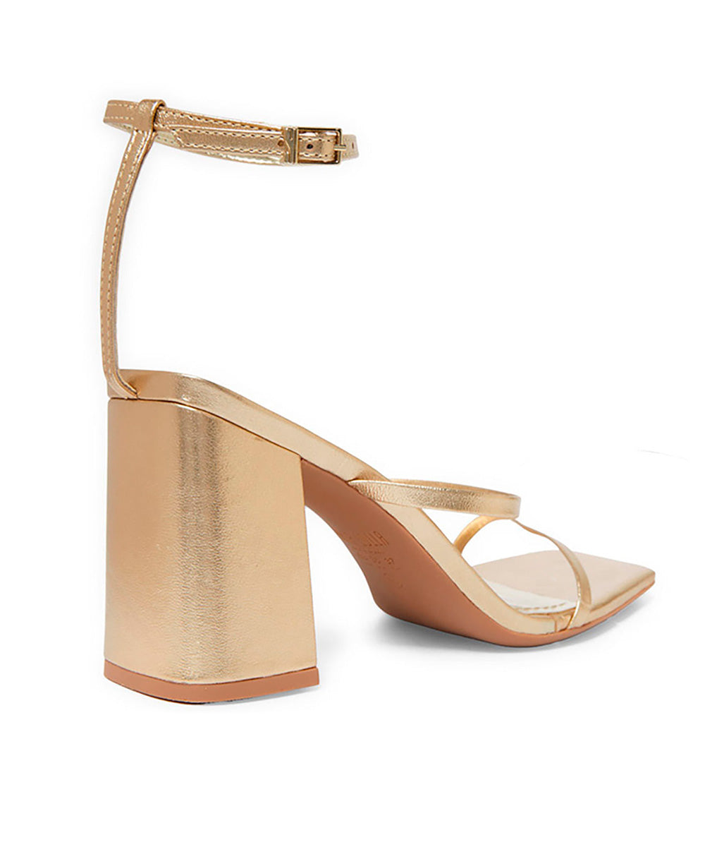 Sandália Santa Lolla Dourada Metalizada Tiras
