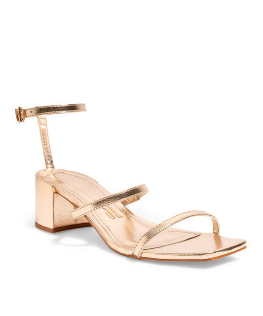Sandália Santa Lolla Dourada Metalizado Tiras