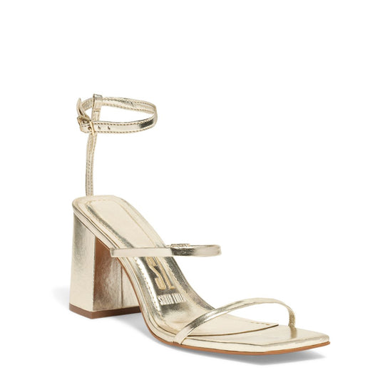 Sandália Santa Lolla Dourada Salto Bloco Alto