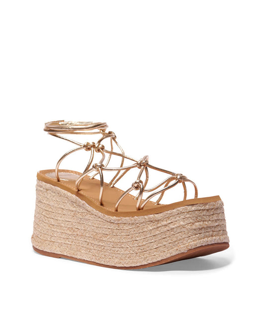 Sandália Santa Lolla Dourado Metalizado Amarração