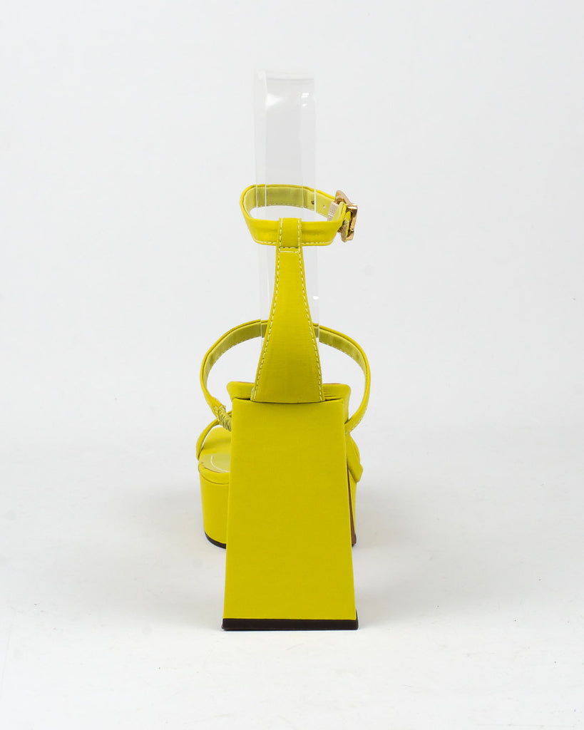 Sandália Santa Lolla Hot Oliva Cetim Salto Grosso