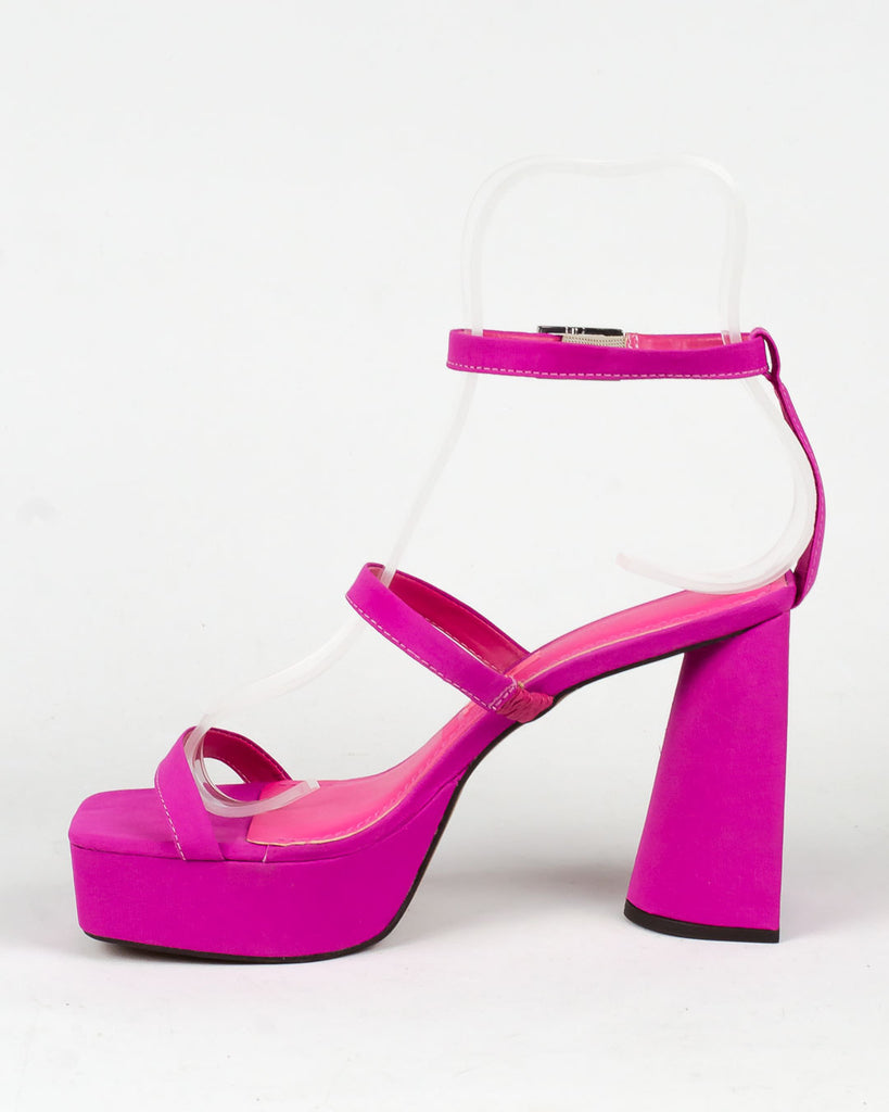 Sandália Santa Lolla Hot Pink Tiras Salto Invertido