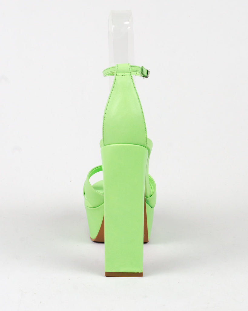 Sandália Santa Lolla Menta Couro Salto Alto