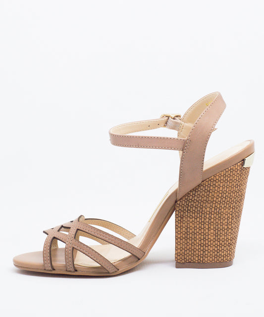 Sandália Santa Lolla Nude Tramas Salto Grosso