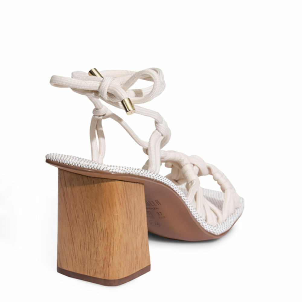 Sandália Santa Lolla Off White Corda Salto Grosso