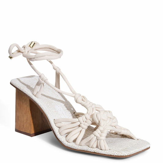 Sandália Santa Lolla Off White Corda Salto Grosso