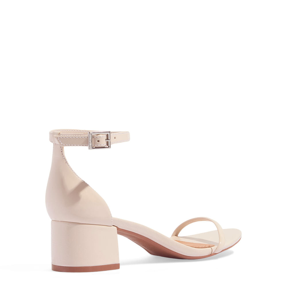 Sandália Santa Lolla Off White Verniz Salto Bloco