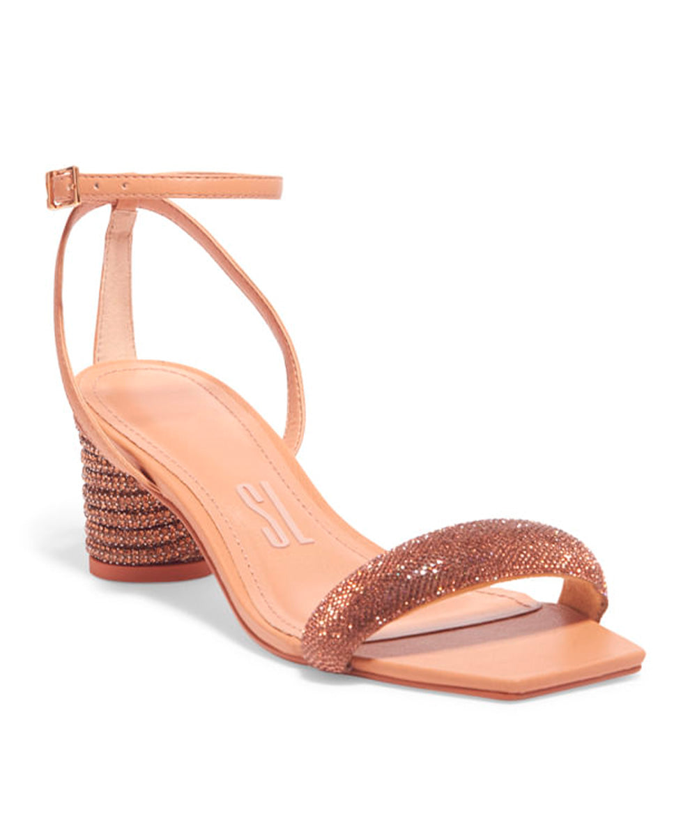 Sandália Santa Lolla Palha Strass Salto Baixo