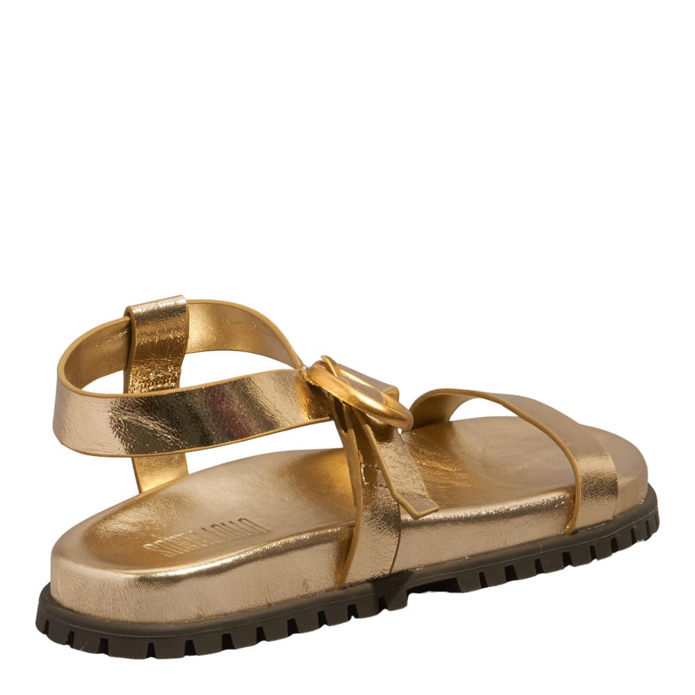 Sandália Santa Lolla Papete Tratorada Dourada