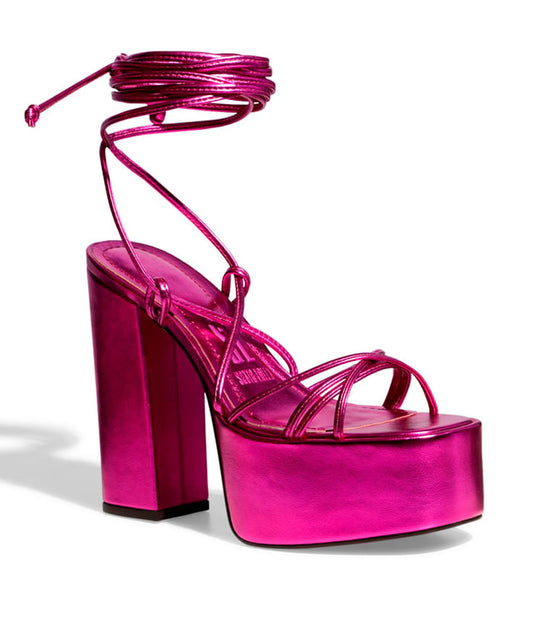 Sandália Santa Lolla Pink Ipanema Salto Grosso Meia Pata