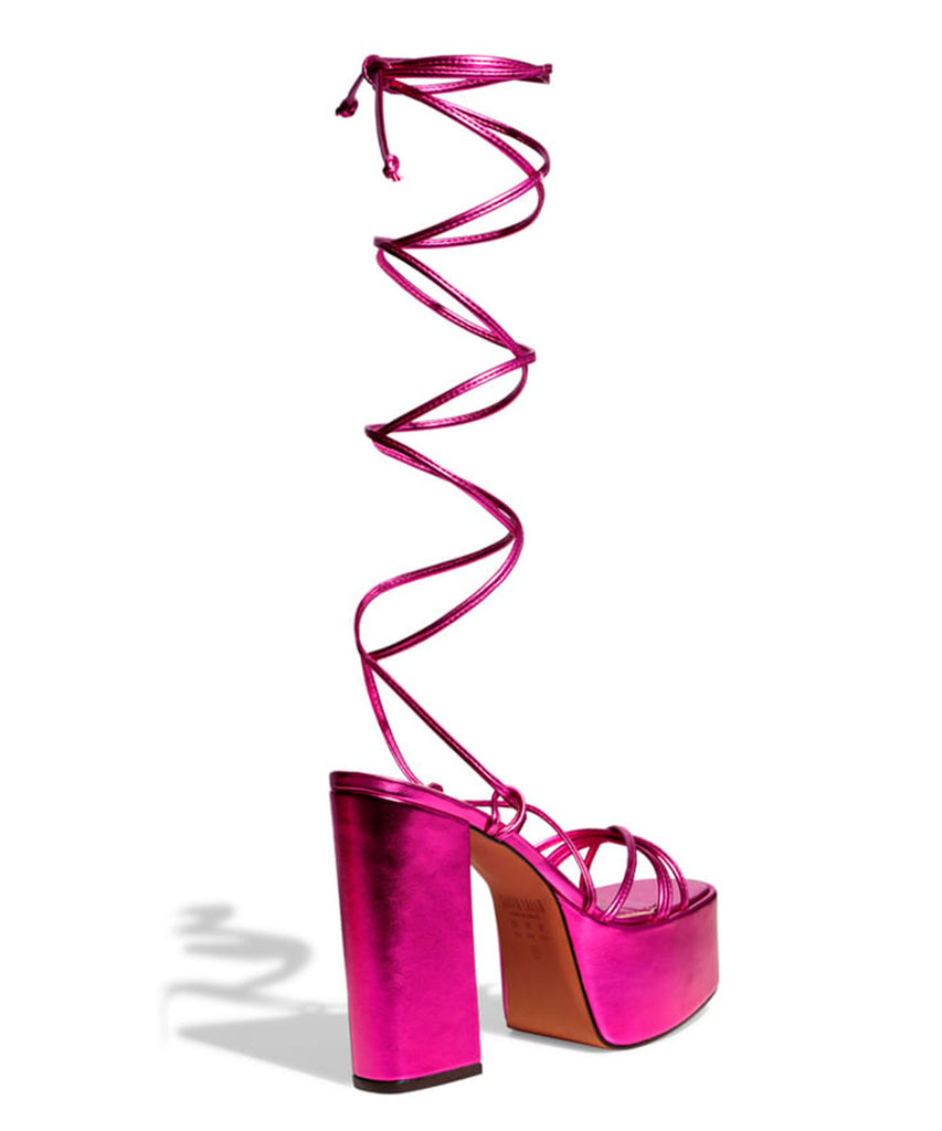 Sandália Santa Lolla Pink Ipanema Salto Grosso Meia Pata