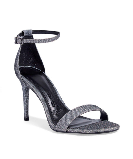 Sandália Santa Lolla Prata Brilho Salto Alto