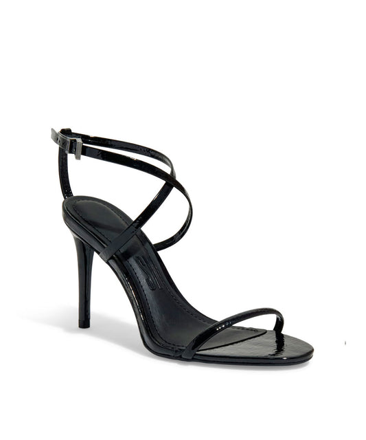 Sandália Santa Lolla Preta Envernizada Salto Fino