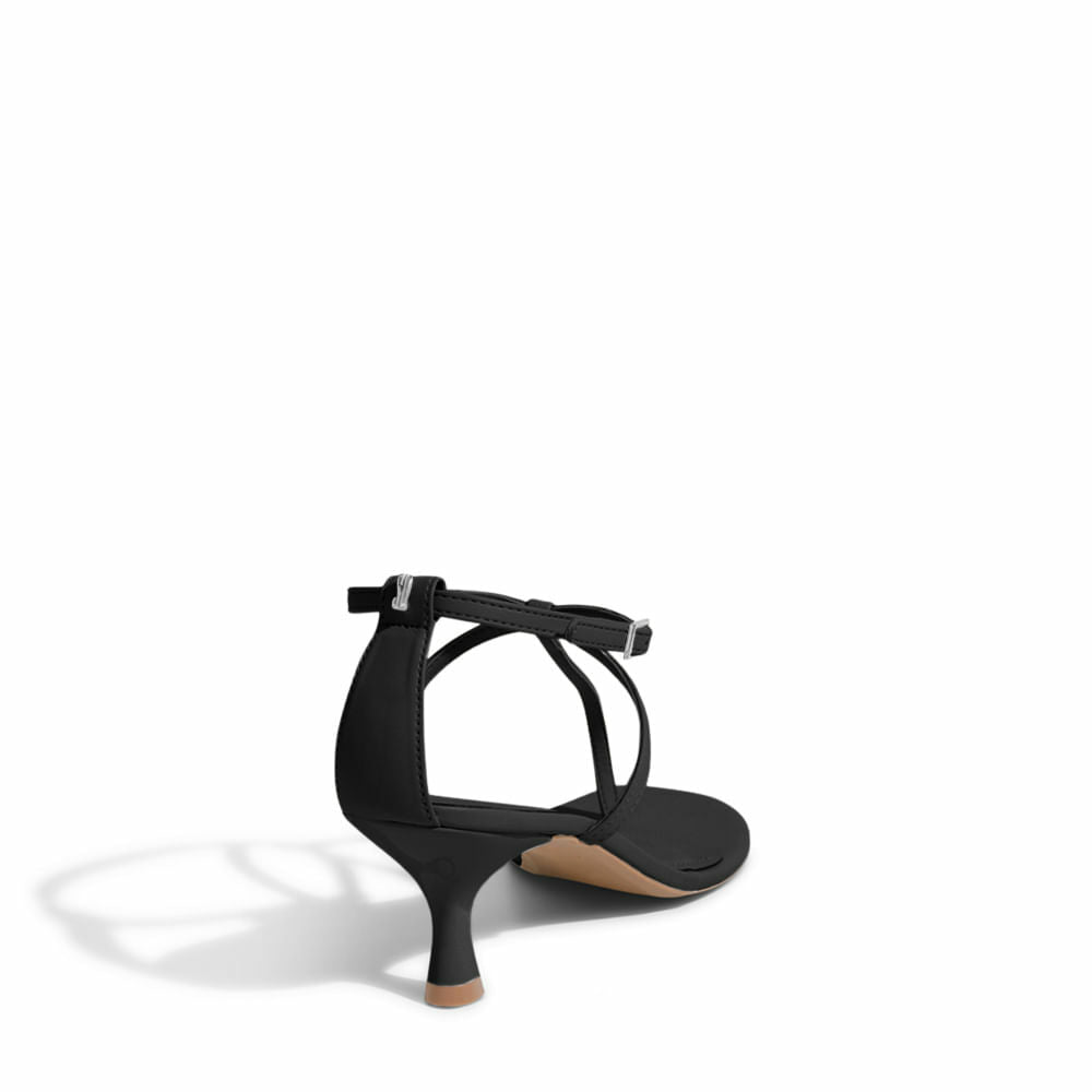 Sandália Santa Lolla Preta Salto Baixo Fino