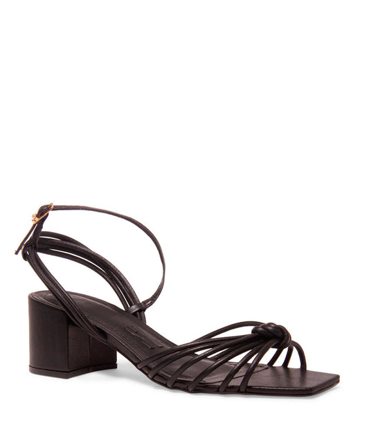 Sandália Santa Lolla Preta Tiras Salto Bloco