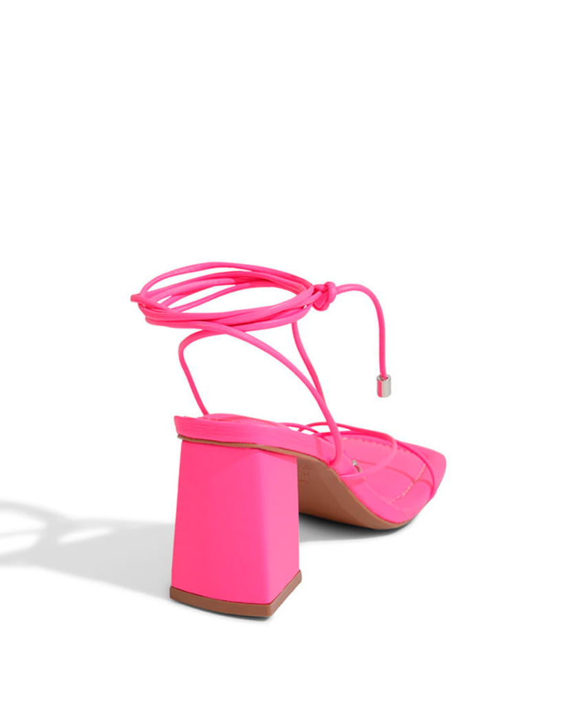 Sandália Santa Lolla Rosa Neon Salto Grosso Amarração