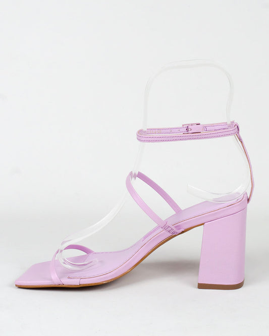 Sandália Santa Lolla Salto Grosso Lavanda Tiras