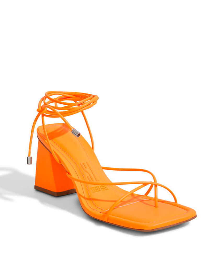 Sandália Santa Lolla Tangerina Salto Grosso Amarração