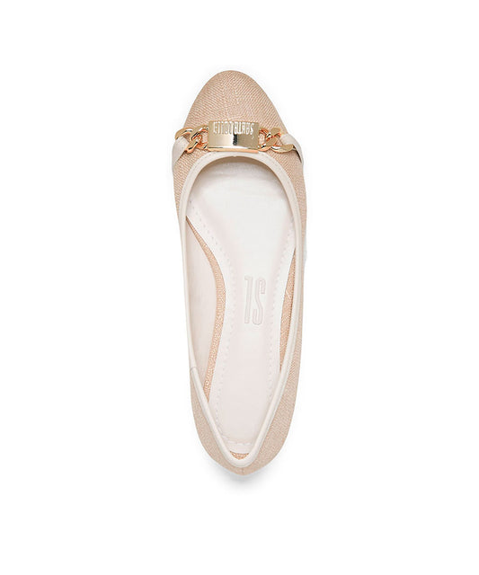 Sapatilha Santa Lolla Amêndoa Linho Plaqueta