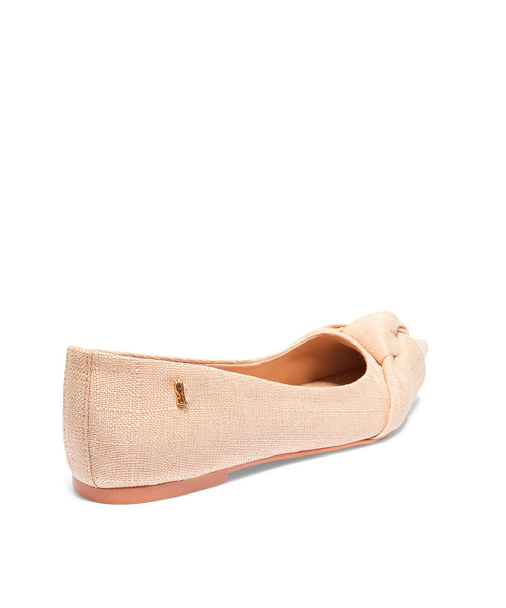 Sapatilha Santa Lolla Areia Linho Nó Bico Fino