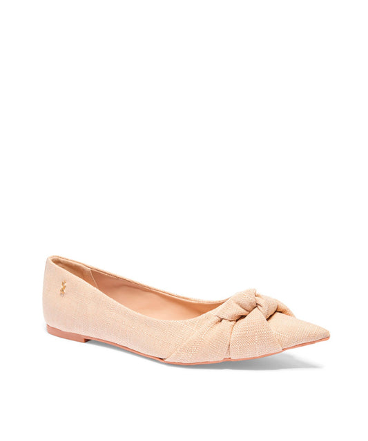 Sapatilha Santa Lolla Areia Linho Nó Bico Fino