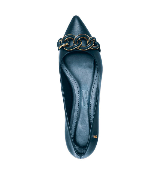 Sapatilha Santa Lolla Bico Fino Preta Correntes