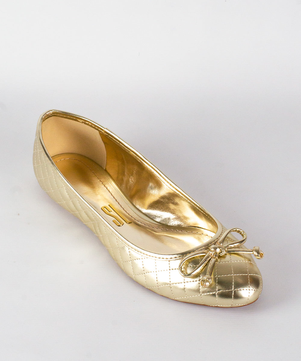 Sapatilha Santa Lolla Dourado Metalizado Matelassê