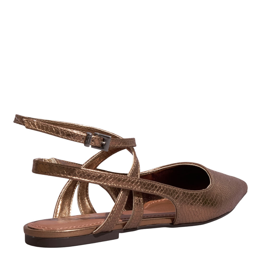Sapatilha Santa Lolla Metalizada Bronze Bico Fino
