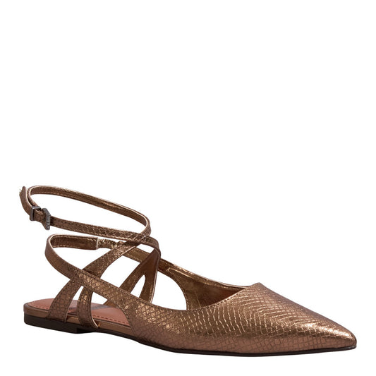 Sapatilha Santa Lolla Metalizada Bronze Bico Fino