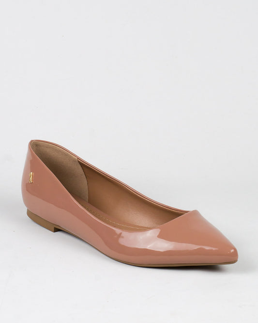 Sapatilha Santa Lolla Nude Verniz Bico Fino