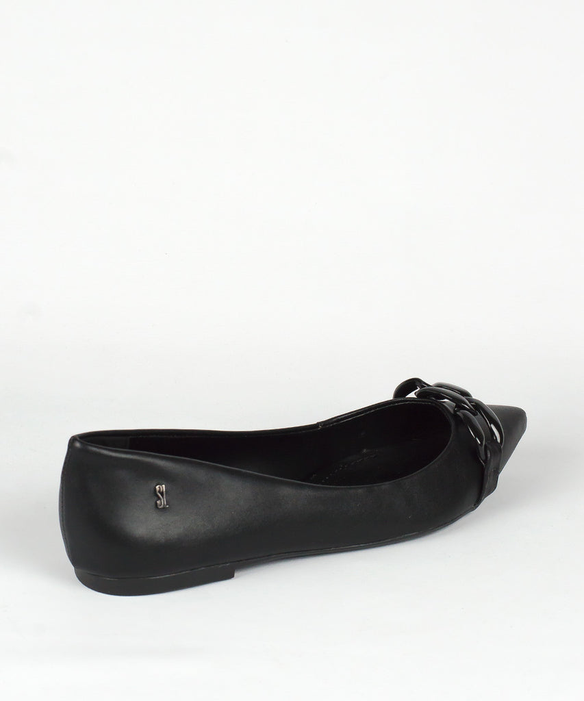 Sapatilha Santa Lolla Preta Correntes Bico Fino