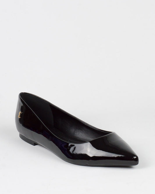 Sapatilha Santa Lolla Preta Verniz Bico Fino