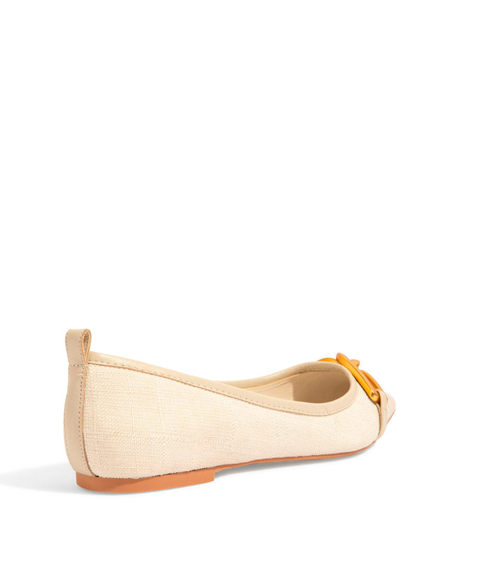 Sapatilha Santa Lolla Tecido Copacabana Bico Fino Off White