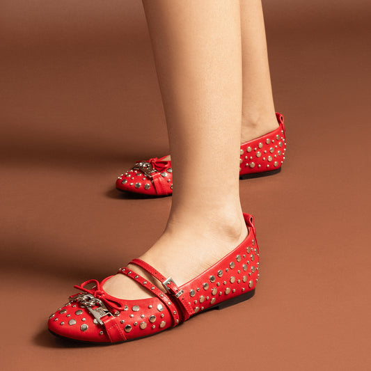 Sapatilha Vermelha Santa Lolla Couro Confort