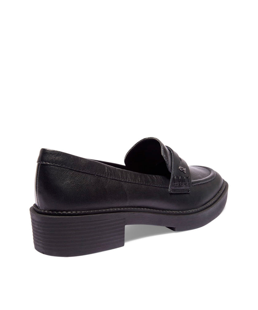 Sapato Mocassim Preto Couro Salto Baixo