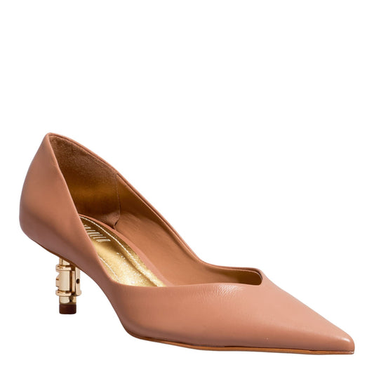 Scarpin Bege Santa Lolla Salto Pino Dourado