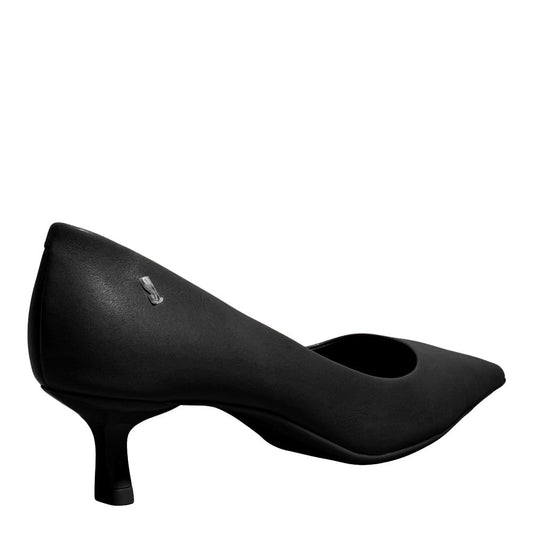 Scarpin Couro Santa Lolla Preto Salto Baixo