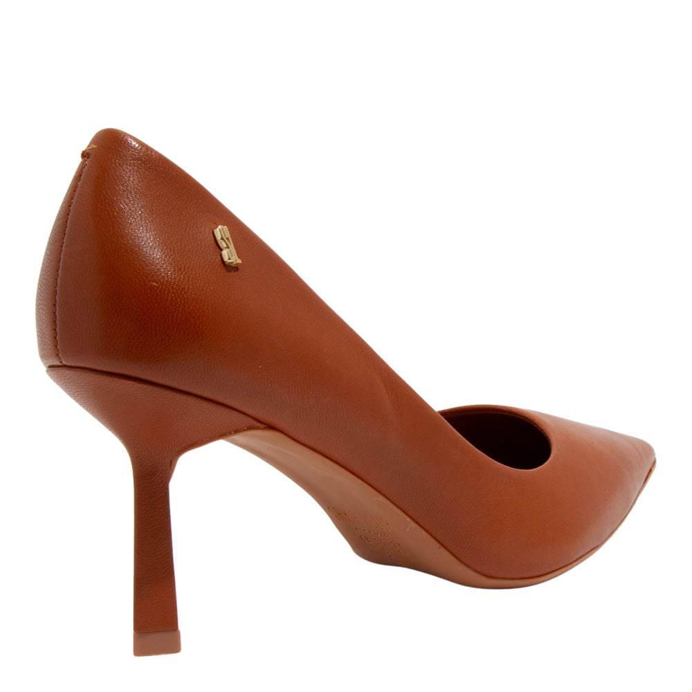 Scarpin Marrom Safari Couro Santa Lolla Salto Médio